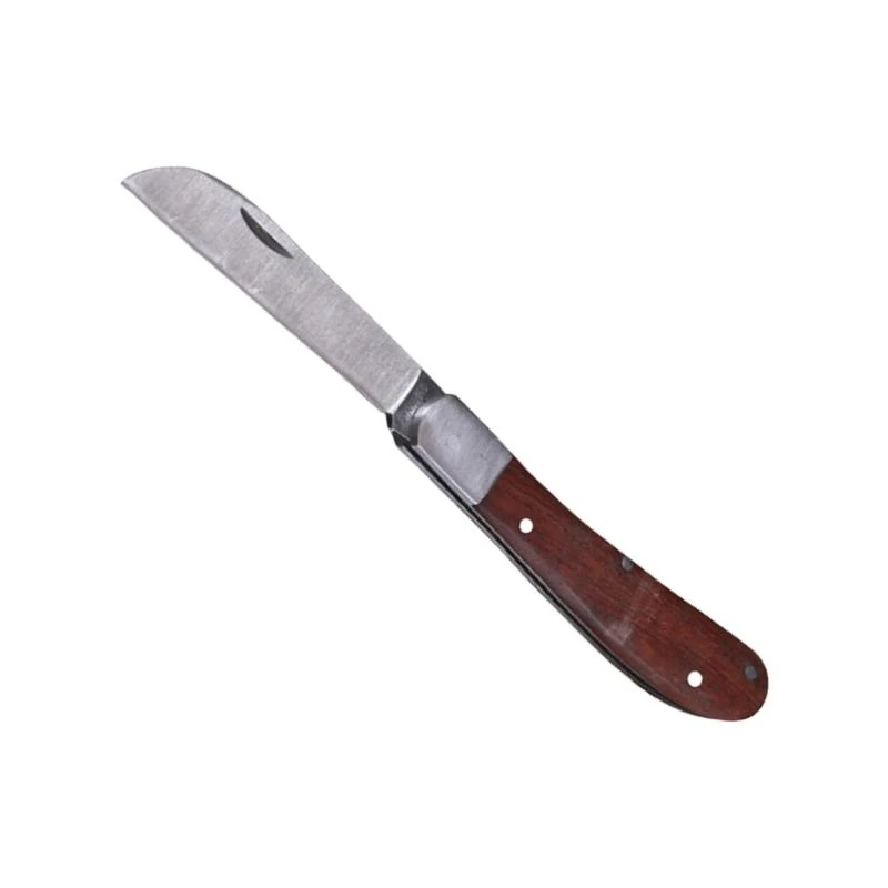 Taglierino Pieghevole con Lama Curva in Acciaio Inox Manico in Legno per Professionisti - immagine 3