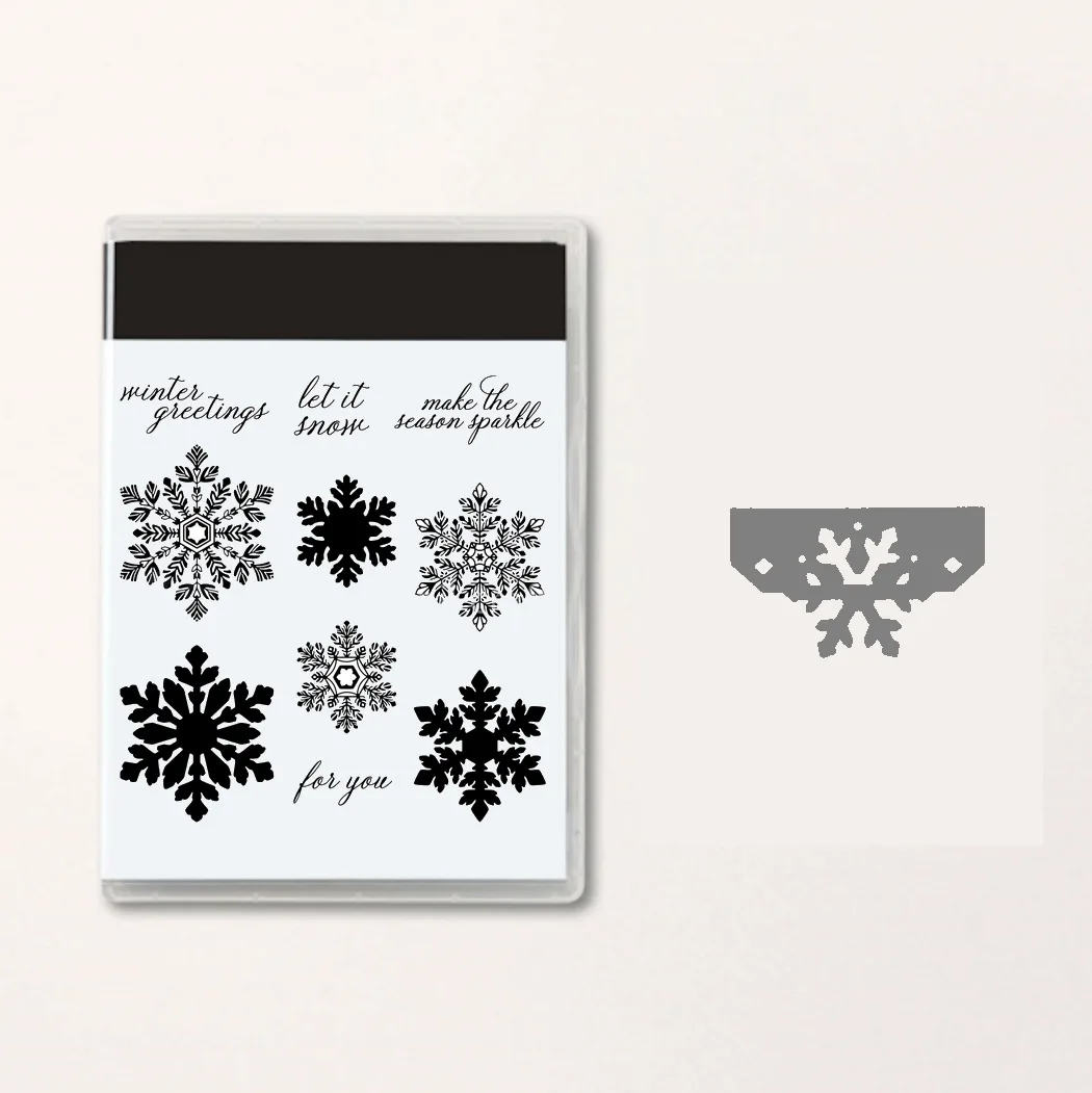 

New Arrival Snowflake Stamp Metal Cutting Dies Sets and Clear Stamps for DIY Scrapbooking Card Crafts Making Photo Album Decor