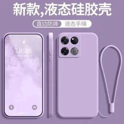 Liquid Silicone Lanyard Ring Holder Case with Camera Lens Protection for Oneplus 11 (Purple)