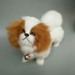 Modelo de cachorro lindo, Animal de peluche creativo, simulación de perro, sala de estar, decoración de la ventana del hogar, adornos de perro