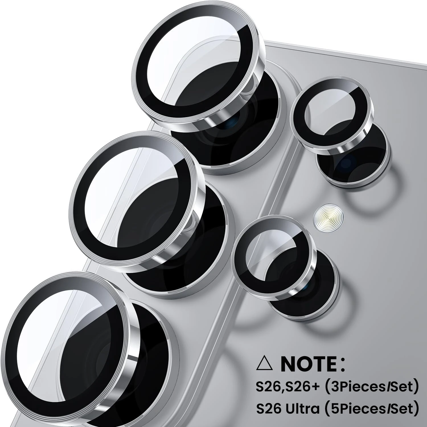 Enhanced Camera Glass Protector with Metal Ring for 8K HDR Rear Lens Cover