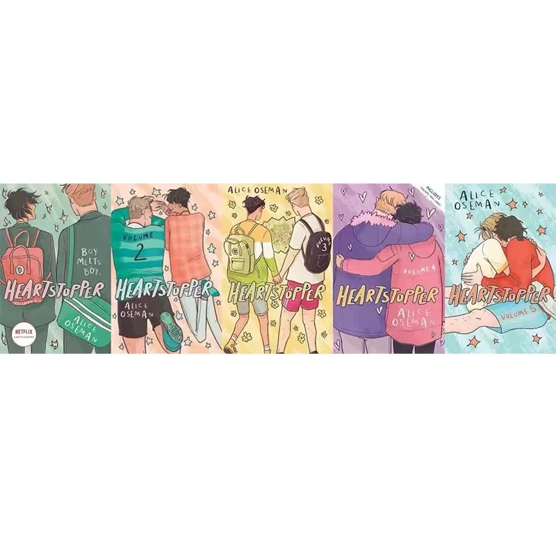 5 Books/set Heartstopper Series Volume 1-5 Books Set By Alice