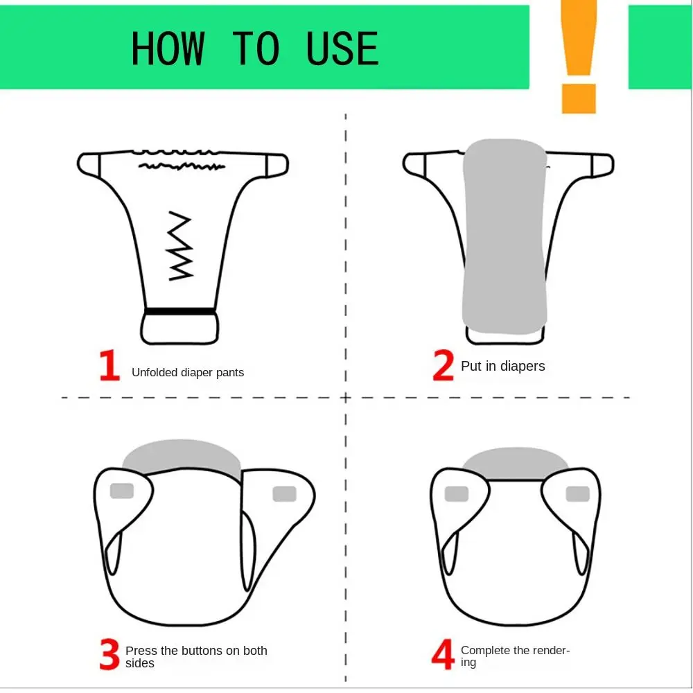 Necessory S M L Baby Washable Diaper with Buckles 0-18 Months Reusable Nappy Leakproof 3-14kg Diaper Pants Newborn Kids