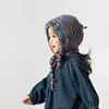Vintage Flower Kids Hat Autumn Winter Openwork Flower Beanie Girl Hand Knitted Fringe Strap Ear Protection Princess Hat 6