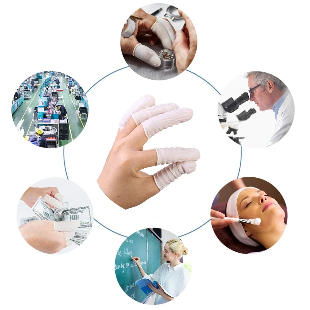 Disposable Fingertips Protector 300-100Pcs Non-slip Natural Rubber Anti-static Latex Finger Cots Tools disposable gloves,disposable finger covers,antistatic gloves