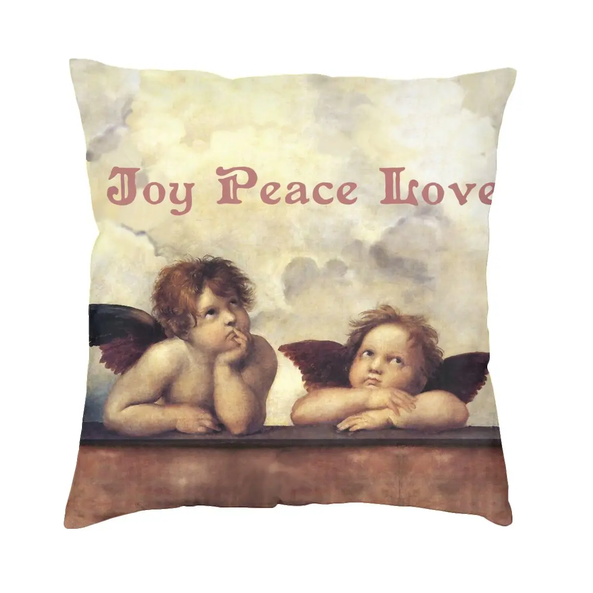 

RENAISSANCE ANGELS Winged Cherubs Pillowcase Printing Fabric Cushion Cover Decor Joy Peace Love Throw Pillow Case Cover Seat