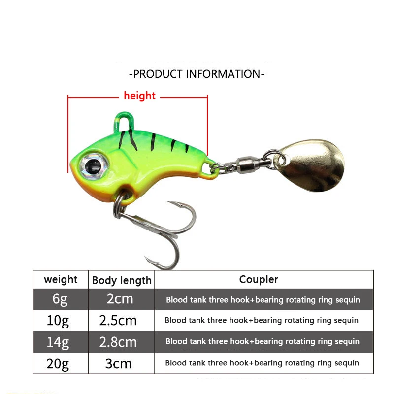 Tail Spinner Fishing Lure 5g 7g 10g 14g 20g Metal VIB Rotating Tail  Swimbait Trout Spinner Bait Bass Fishing - AliExpress