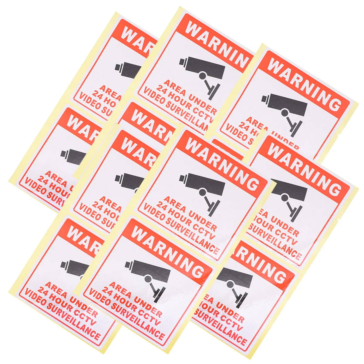 20 Pcs Monitoring Warning Signs Caution Stickers 24 Hour Video Camera
