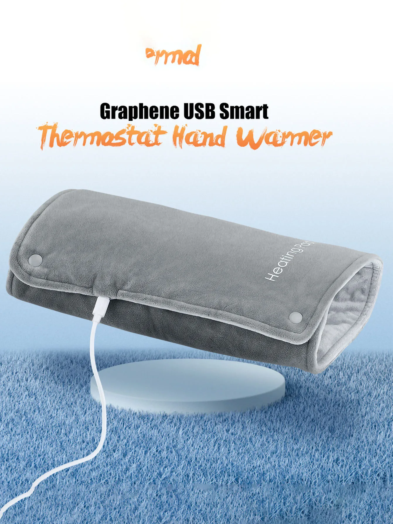 USB 5V Electric Heating Pad for Cramps & Back Pain Relief Heat Pad with 59 INCH Cable Mini Heated Blanket