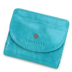 Elegant Genuine Leather Wallet and Clutch - Luxurious Retro Design with Large Capacity (Blue)