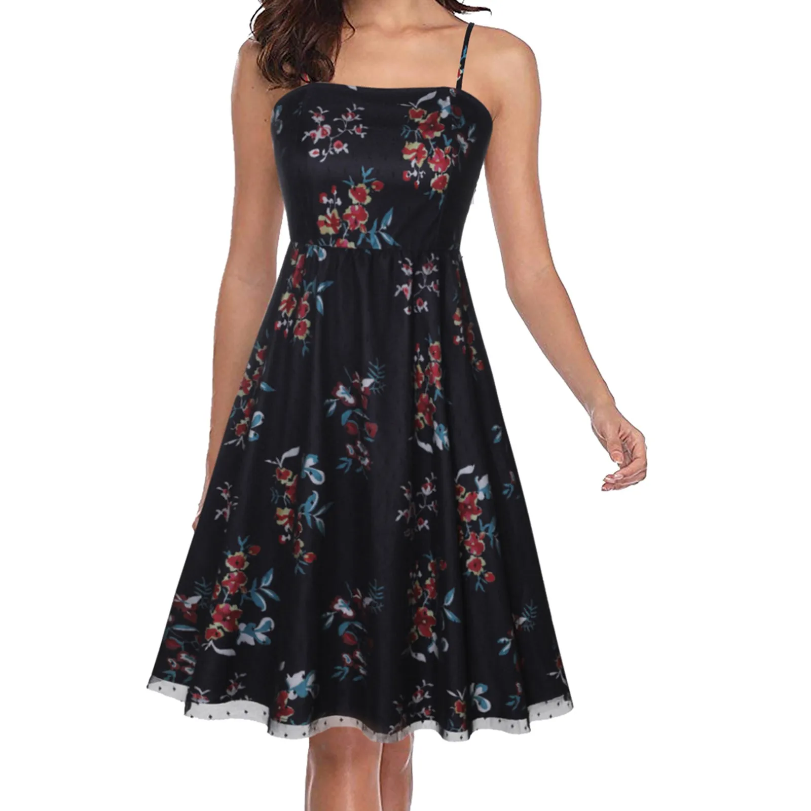 

Floral Print Boho Dress Women Evening Party Beach Summer female Vestidos Sleeveless Split Dresses Maxi robe Clothing for Women