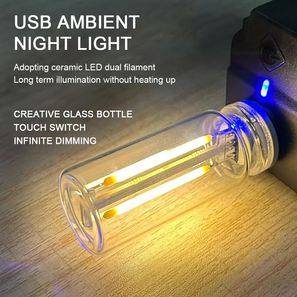 Car USB Night Light Touch Dimming LED