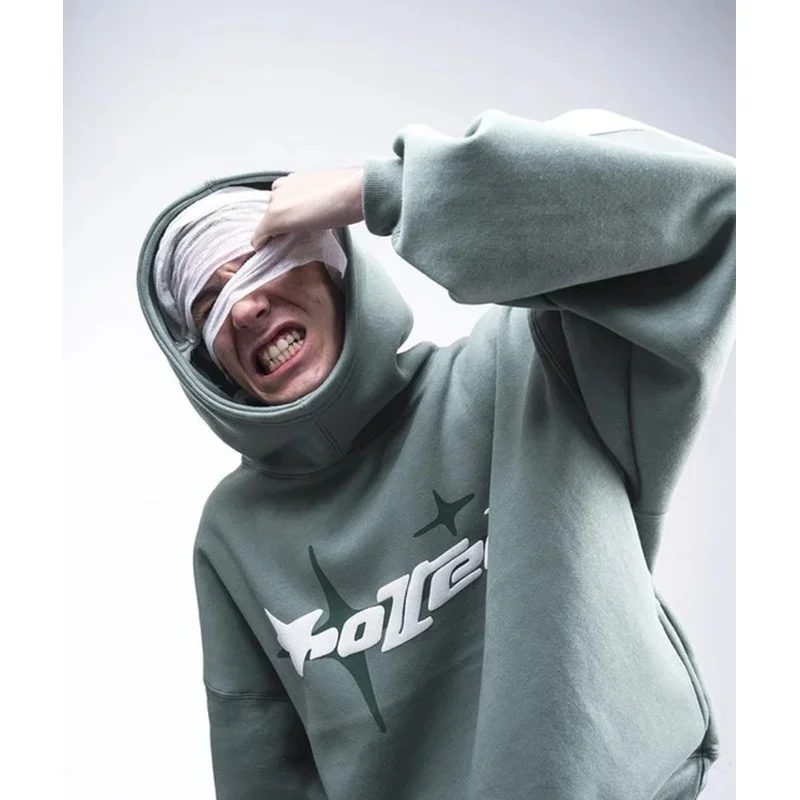 Star Letter Foam Hoodie for Men and Women American Style Street Decoration Casual Loose Clothes Y2K Couple Clothes Brand SS