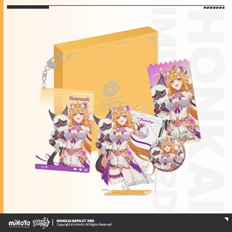 

Подарочная коробка на день рождения Аниме Honkai Impact 3 Сусана тема Косплей Стенд набор моделей акриловая подвеска брелок значок лазерный билет подарок