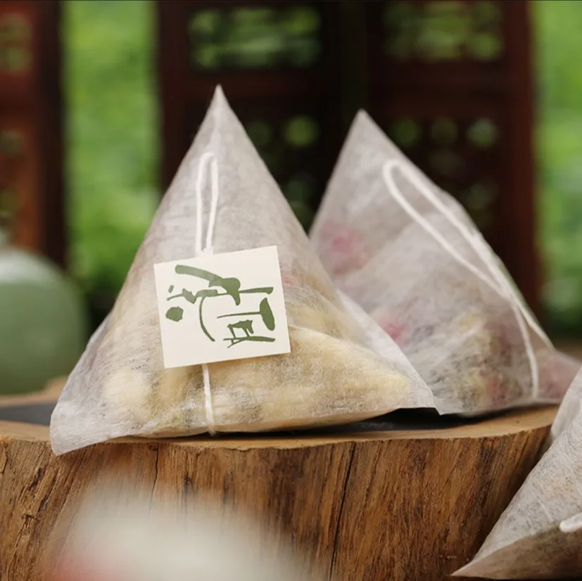 100pcs/lot PLA Biodegraded Corn Fiber Empty Disposable Tea Bag Filter Line Length 17cm disposable tea filter bags disposable tea bags