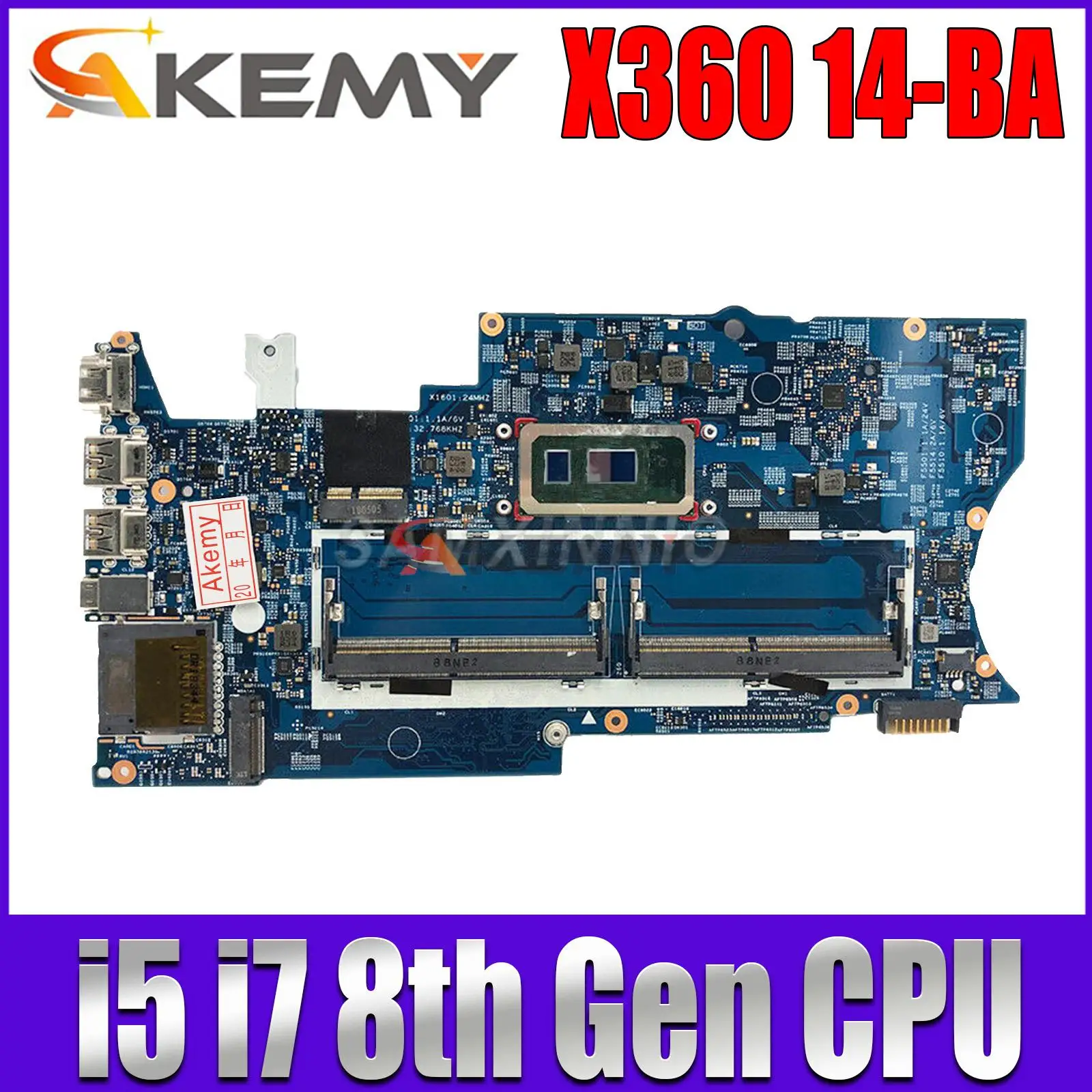 18755-1 Материнская плата для ноутбука HP X360 14-BA со стандартным i7-8565U CPU 100% полностью протестирована