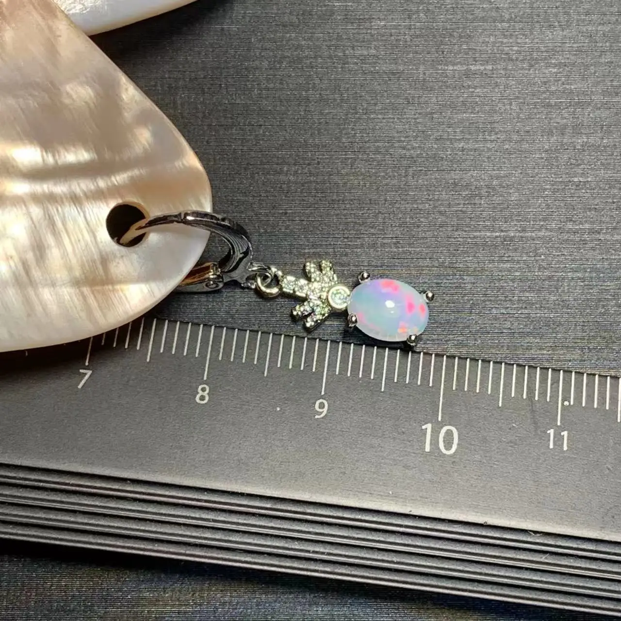 Vintage Natural OPAL Hoop Earrings Simple Classic Round Circle Gemstone Jewelry Handmade