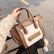 

2022 New Large Capacity PU Leather Handbag Crossbody Bag For Women Casual Travel Shopping Purse Luxury Splicing Ladies Tote Bags