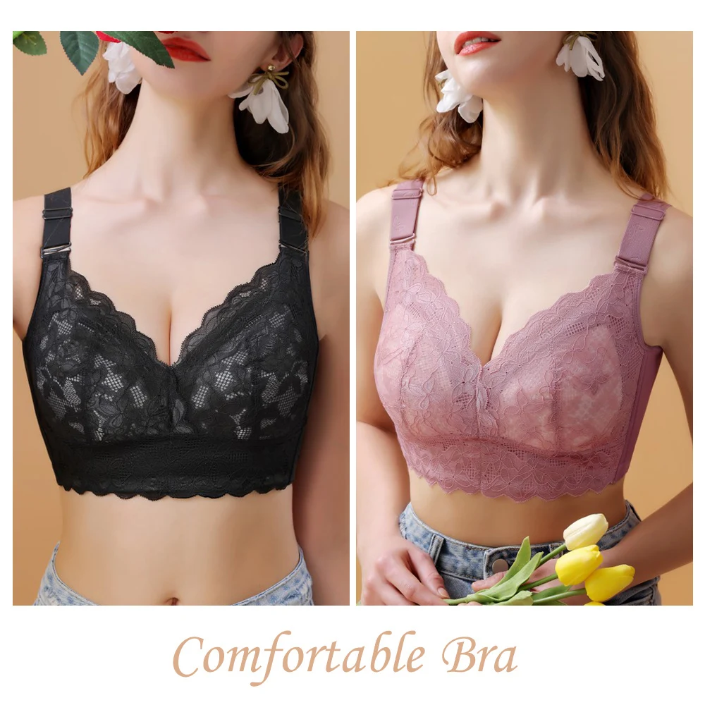 Woman's Lace Bras Push Up Minimizer Bra Wireless Sexy Lingerie Thin Cup Female Underwear B C D E Cup
