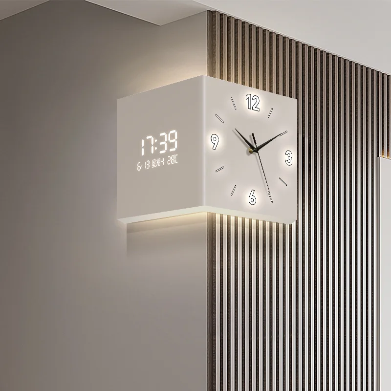 Modern Corner Digital Wall Clock 4