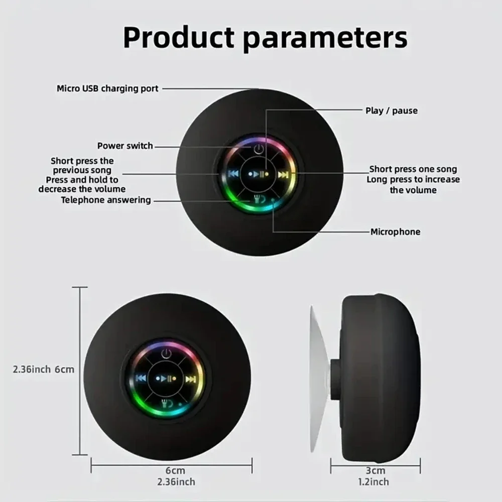Bathroom Waterproof Wireless Bluetooth Speaker Mini Portable with Suction Cup mini bluetooth speaker,portable speaker,bluetooth speaker,mini sound box,audio speaker
