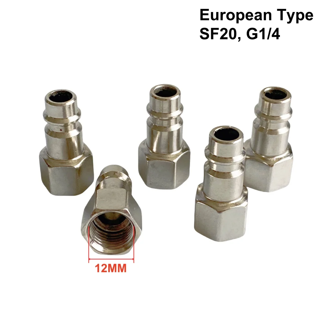 PF20 G1/4 BSP1/4 Europe Type Pneumatic Quick Fitting Connector Female Thread 5Pcs For Air Compressor Gun