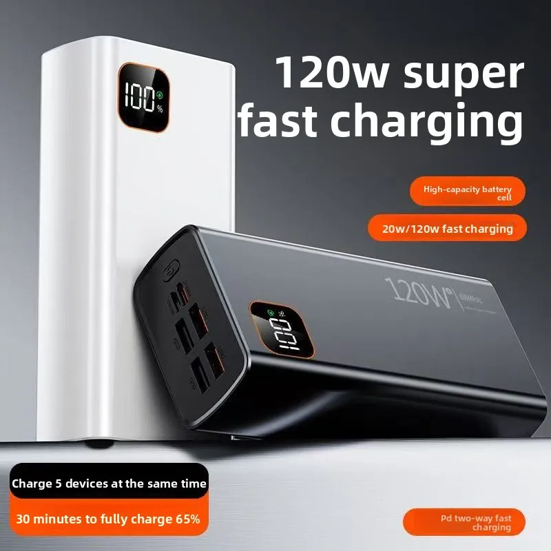 Power Bank con Display Digitale 120W PD, Batteria Esterna Portatile da 30000mAh di Grande Capacità per iPhone e Android - Image 6