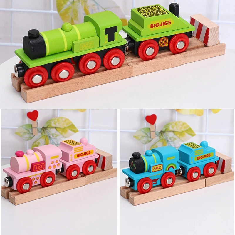 Wooden Train Track Toy Carriage Model For Kids