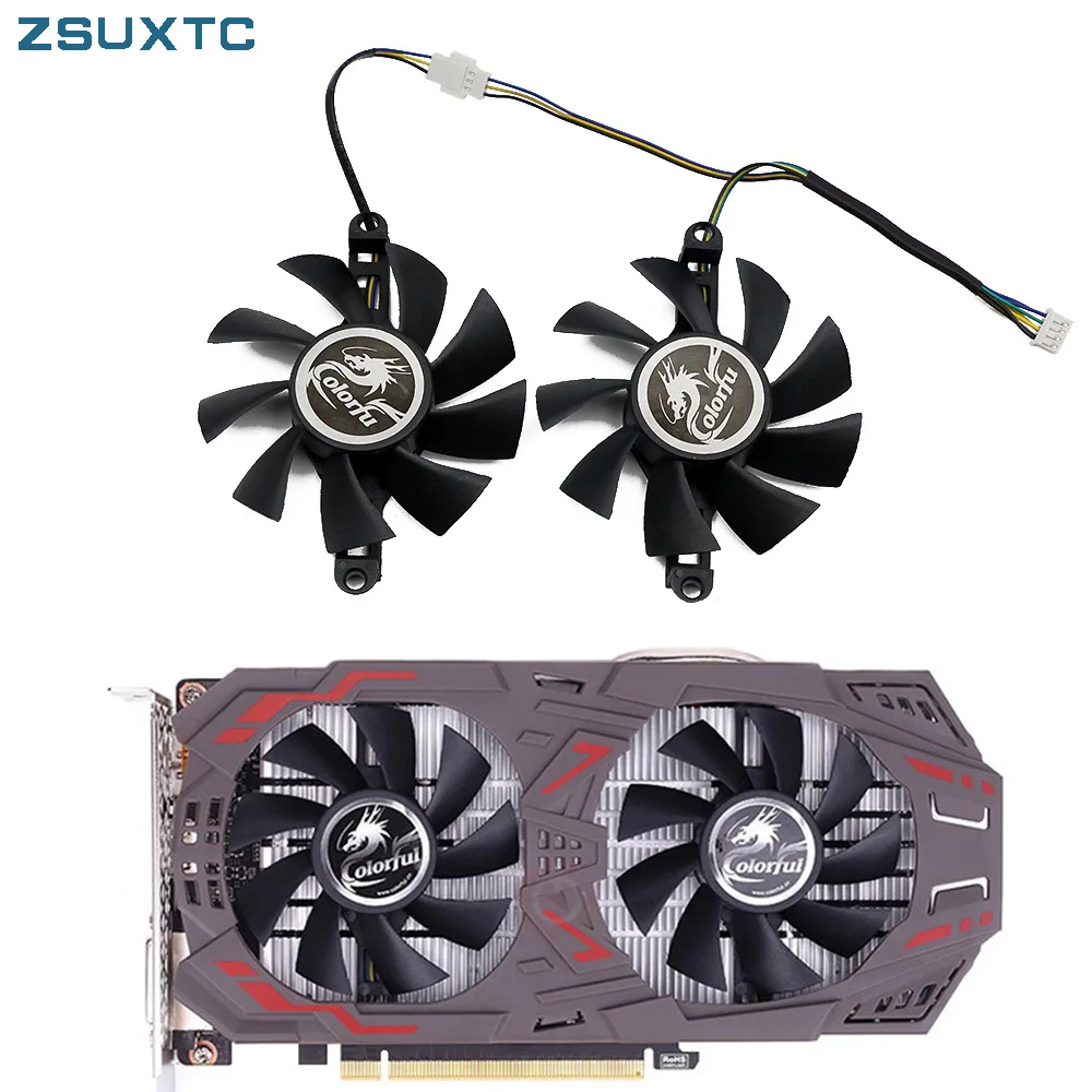 Ventilador Colorido para Placa Gráfica de Vídeo para Jogos P106100 75 mm Gtx 960 950 1060 1050ti Gtx960 Gtx950 Gtx1060