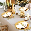 50Pcs Charger Plates, Round Gold Salad Reef Plate for Dinner Plates,Wedding,Party Elegant Decoration 4