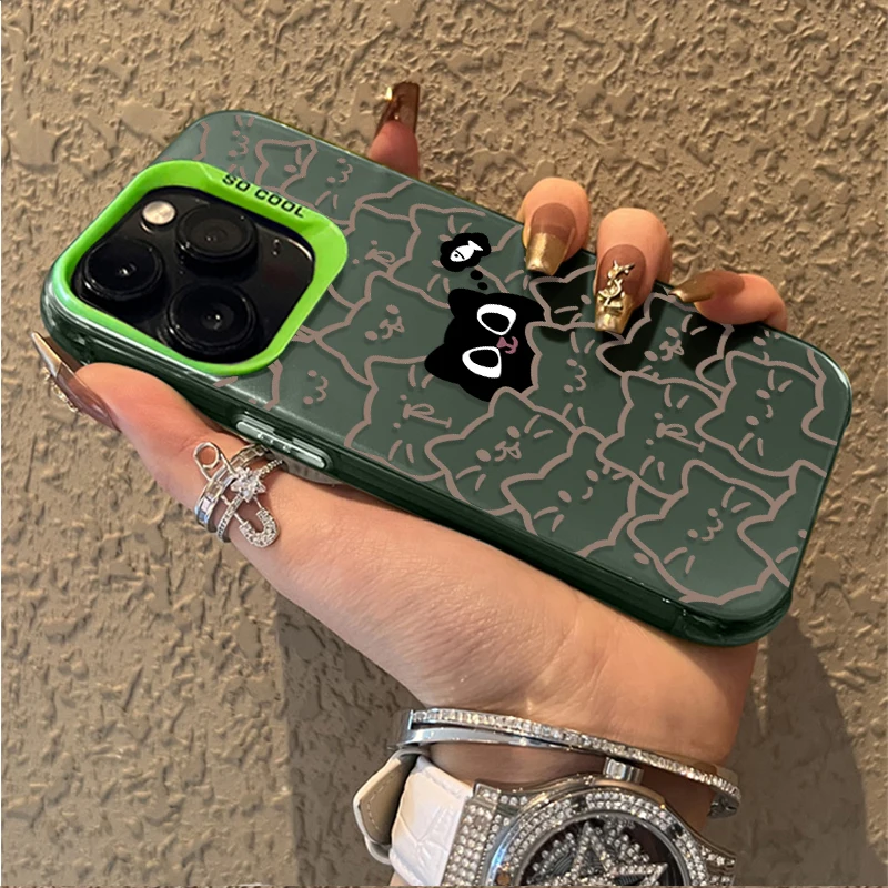 Creative Cute Stacked Cat Hard Phone Case Cover