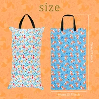 2 Pack Wet Dry Bag with Double Zippered Pockets Hanging Cloth Diaper Bag with Handle Portable Cloth Diaper Wet Bag Leakproof 2