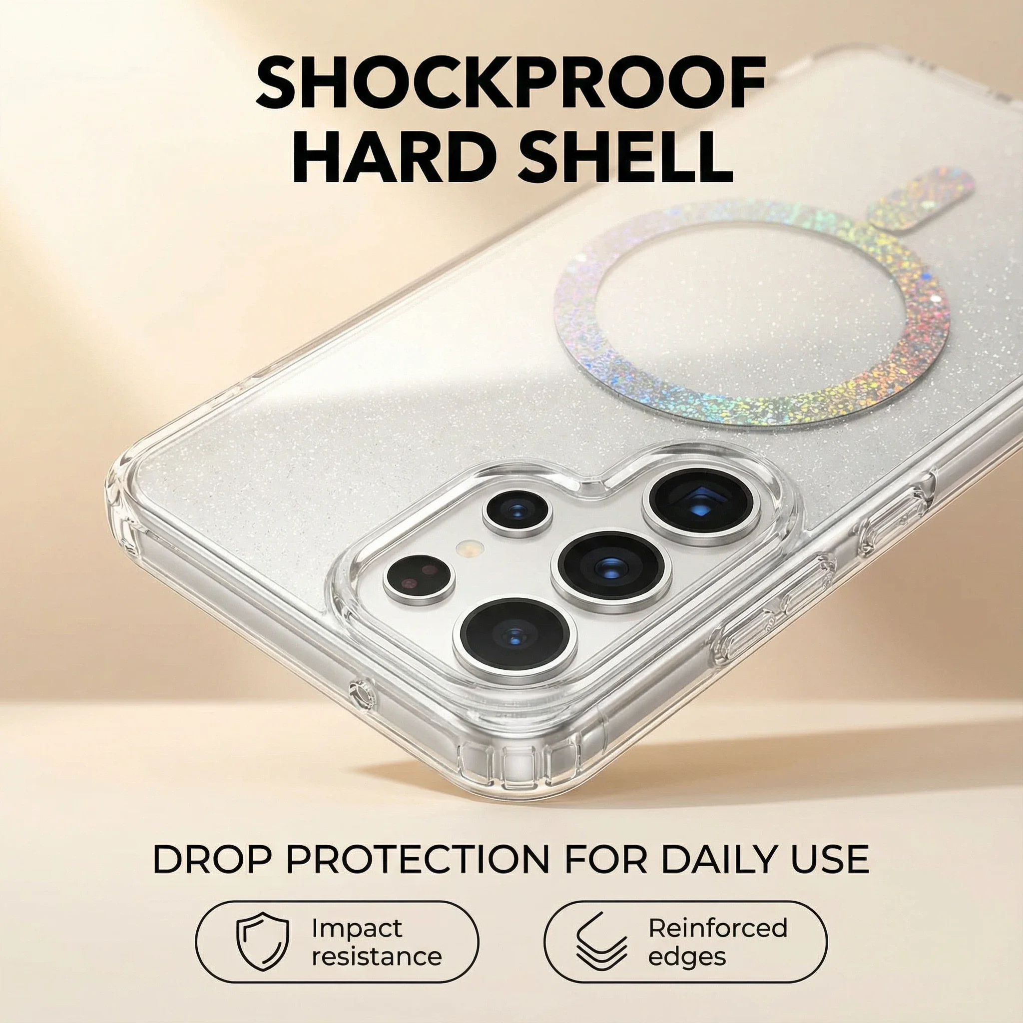 Sparkling Star Transparent Magnetic Phone Case