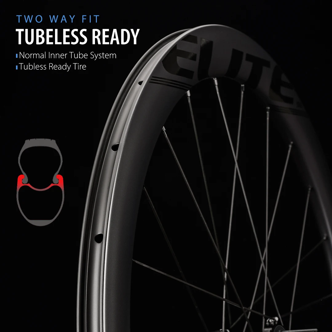 Carbon Bike Wheelset ELITEWHEELS SLT Road Disc Ceramic Bearing Center Lock Hub Cyclocross Bicycle Wheels Pillar 1423 Spoke