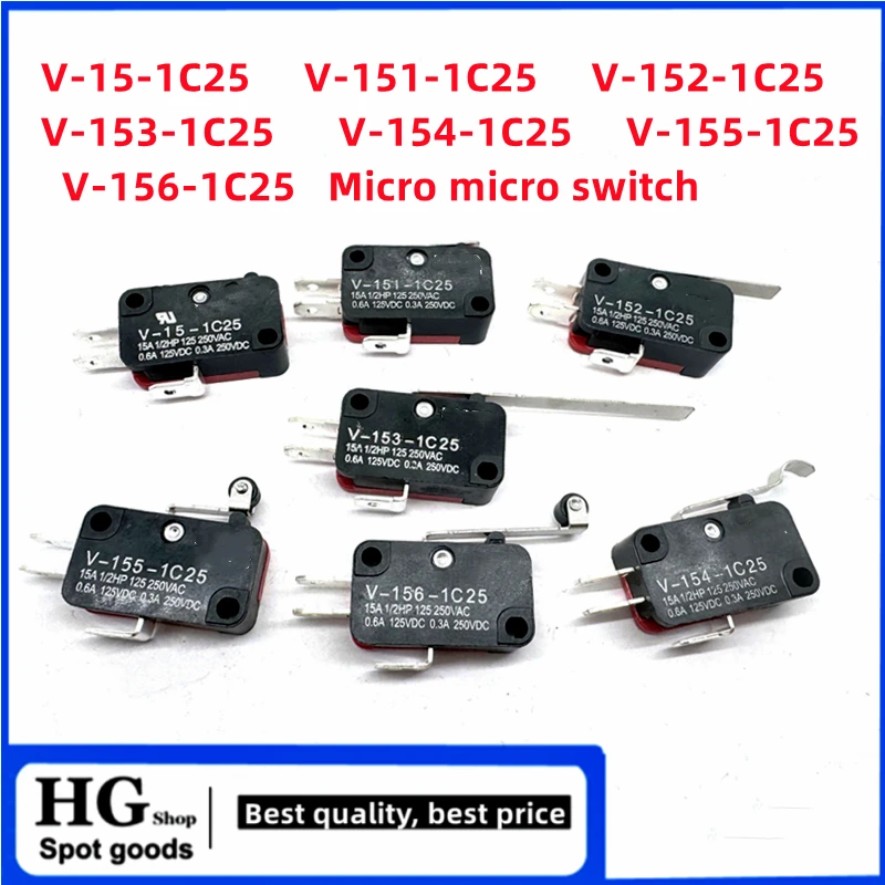 10pcs Mikrosc halter Hub End schalter V-15-1C25 V-151-1C25 V-152-1C25 V-153-1C25 V-155-1C25 V-156-1C25 rolle lange Griffsc halter – Detail 1
