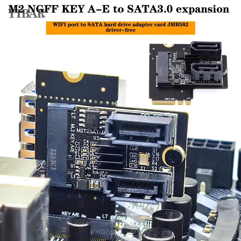 

Плата расширения M2 к SATA 3,0 ключ A + E WIFI M.2 к SATA, карта адаптера жесткого диска без установки драйвера для настольного ПК