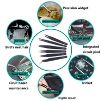 Ensemble de pincettes de précision ESD en acier inoxydable, outils de réparation pour l'électronique, outils d'artisanat de soudure anti-leges, 2 pièces, 6 pièces 5