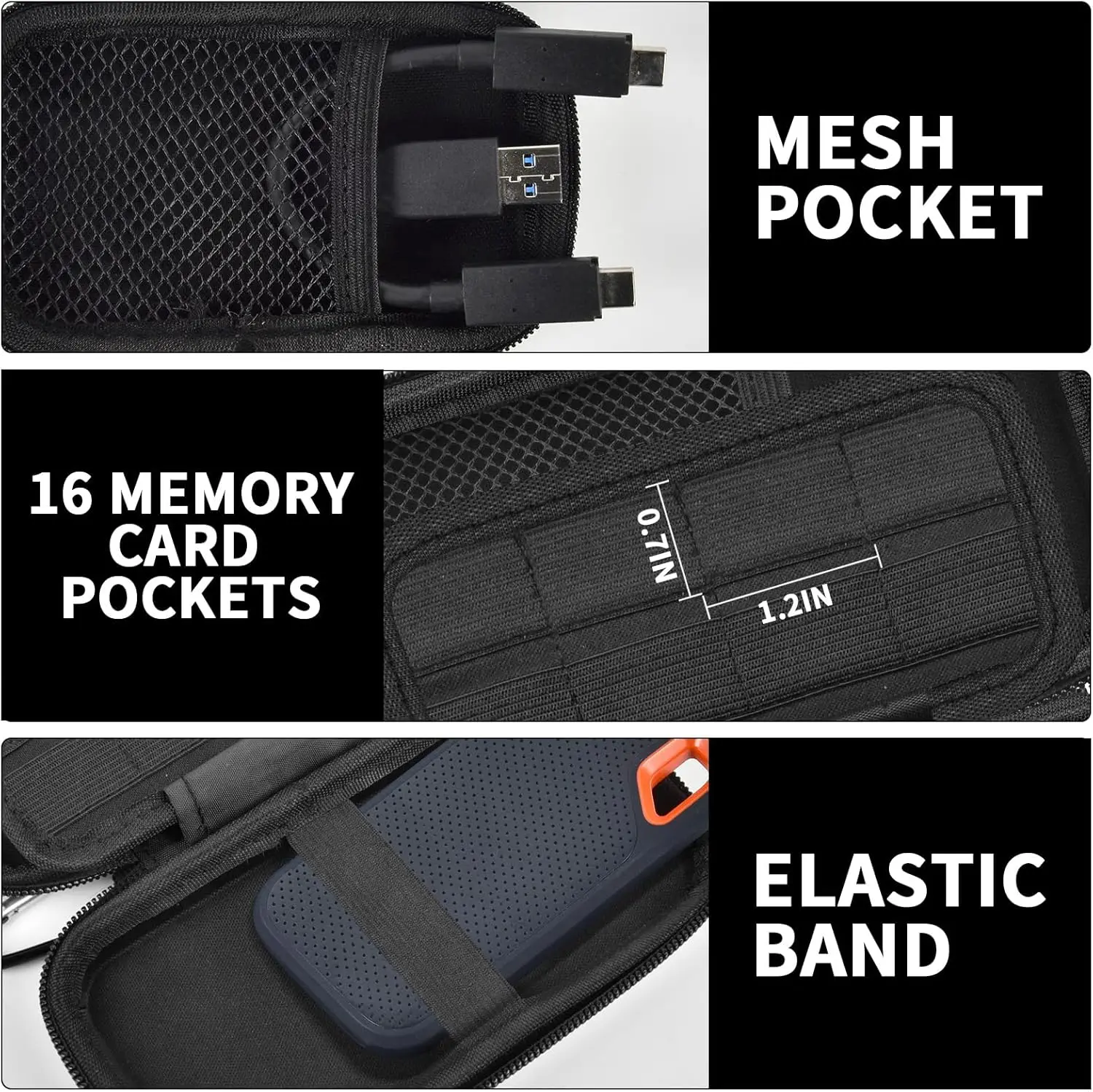 Case Compatible with SanDisk 2TB 1TB 4TB Extreme PRO/for Sandisk Extreme Portable SSD USB-C USB 3.2 Gen 2 ssd storage case