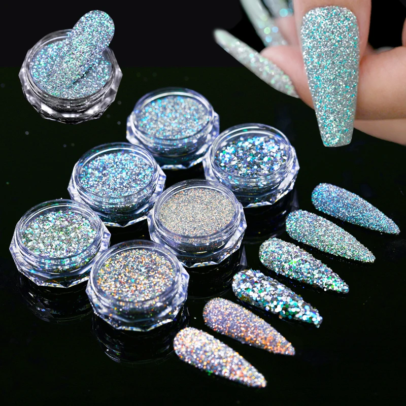 Reflective Glitter Powder Sparkle Silver Glitter Pigment Dip Chrome Dust Sequins Nail Art Manicure UV Gel Decoration nail powder,nail pigment,nail glitter,nail decoration,nail decorations
