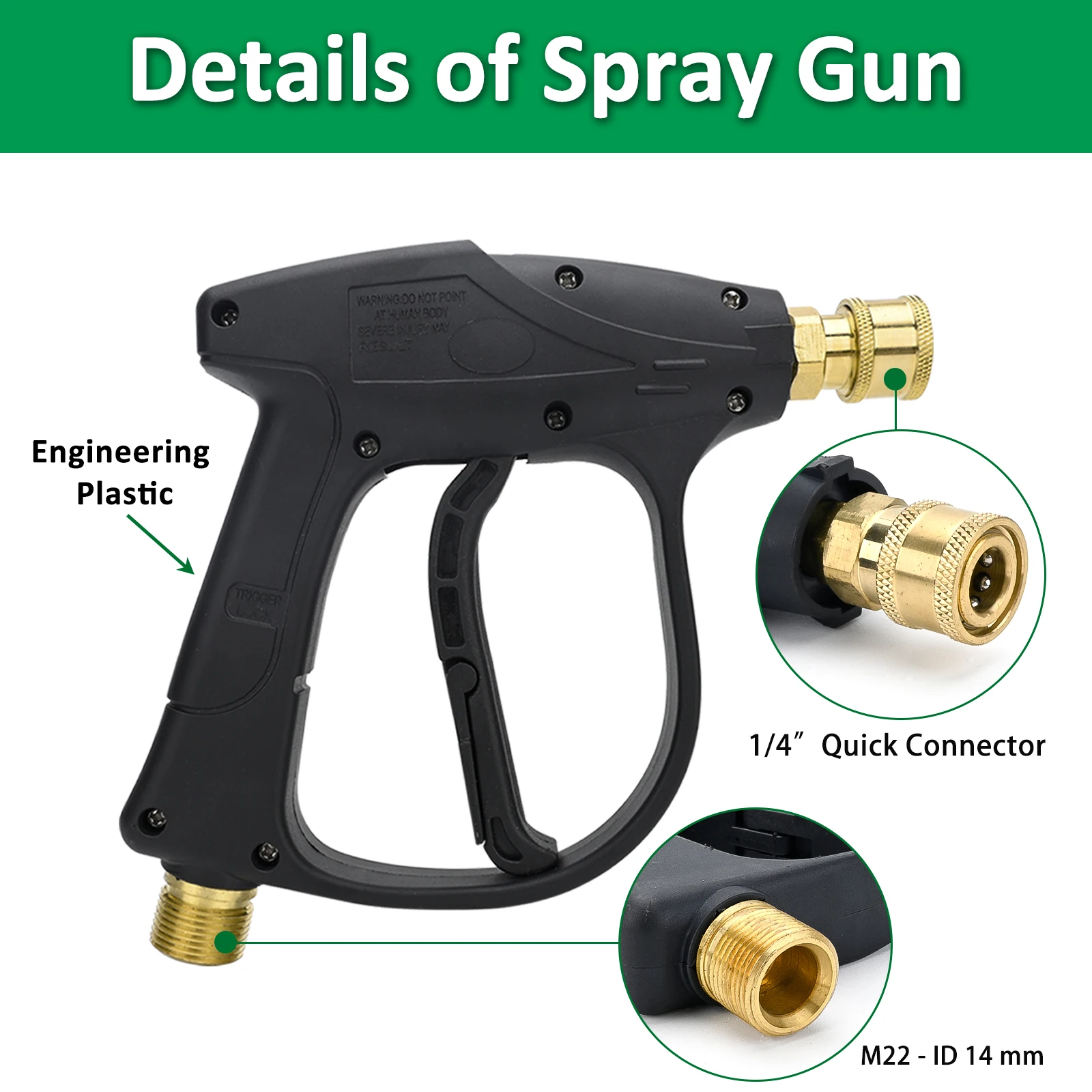 Pressure Washer Water Gun Kit for Car Cleaning Hose Connector for Karcher Nilfisk Parkside Bosch Quick Connector Nozzles