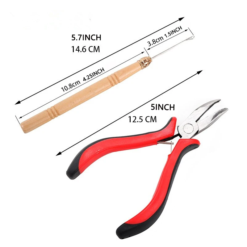 Bend tip plier DIY Hair Extension Tool Clip Plier for micro rings/links/beads & Feather hair extension with a Hook