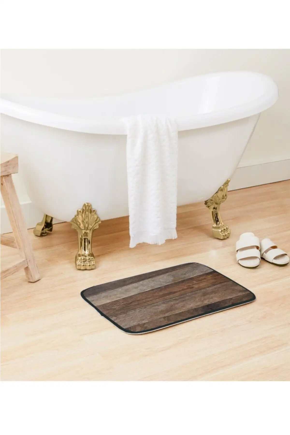 

| Bath Rug Mat Non-Slip Base Washable 50X80 Cm Woody 1 Cotton Brown Digital Print X Mat Textile Home