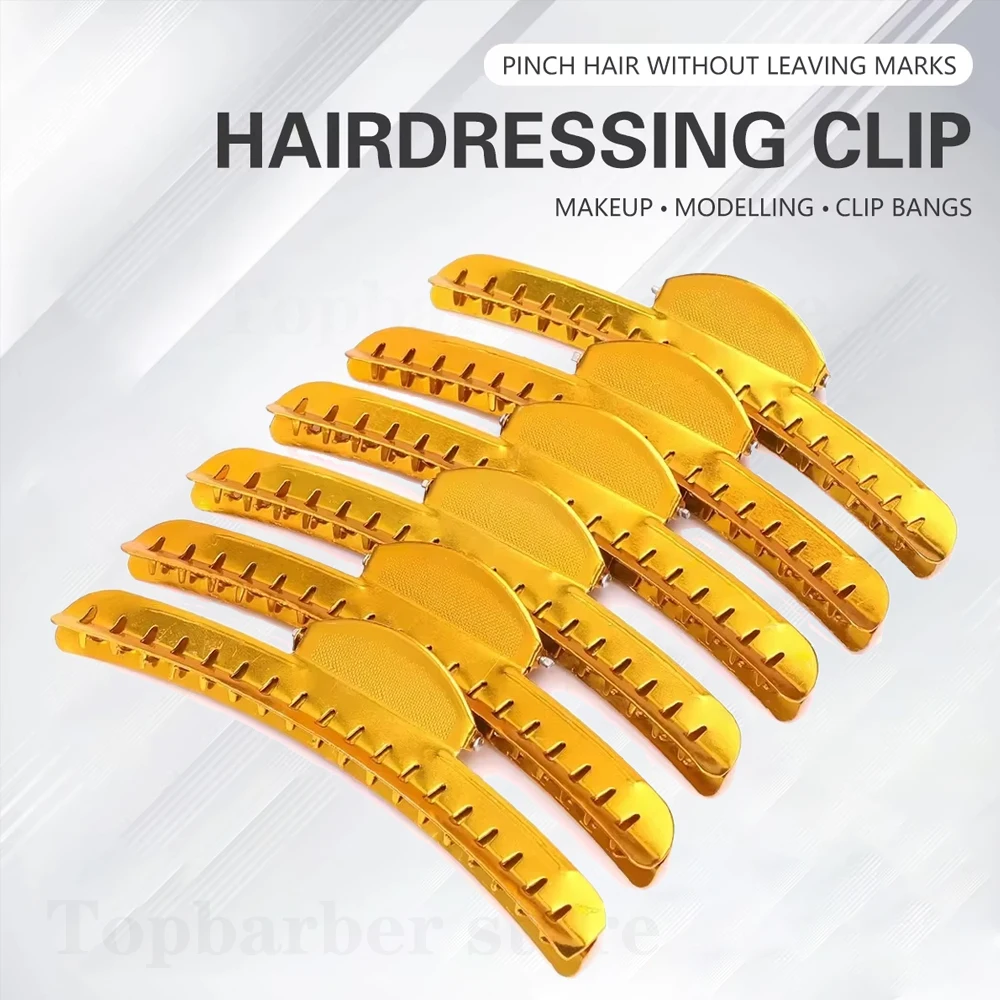 Pinces à cheveux Vintage en métal ondulé, 6 pièces, épingle à cheveux en aluminium, pince de coiffure pour Salon de coiffure, pinces à cheveux fixes, outil de coiffure pour barbier