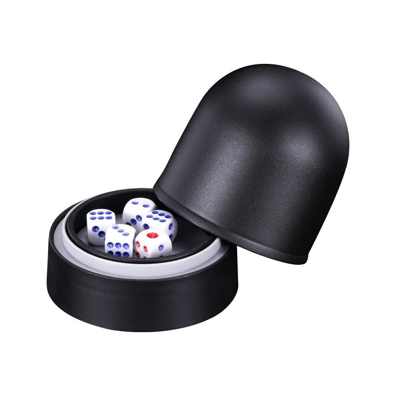 

1 Set Dice Cup Press with 5 Dices Upgraded Entertainment Table Games Dices Game Bar Dice for Family Bar Restaurant KTV 4 Colors