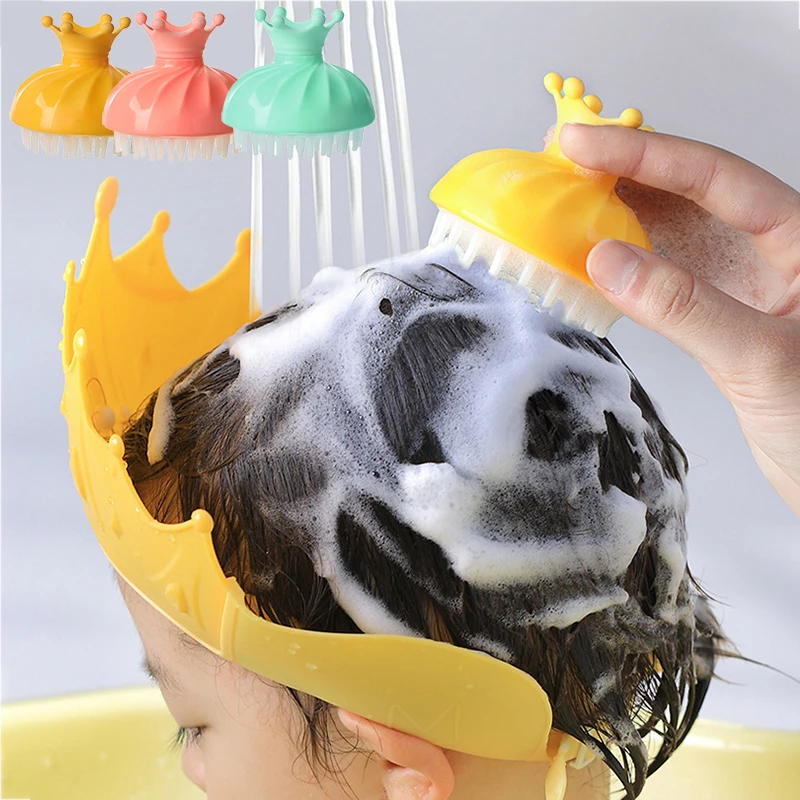 

Детская щетка для ванны, милая силиконовая щетка для чистки головки плода, мягкая расческа для волос для новорожденных, массажер для головы, аксессуары для ухода за ребенком