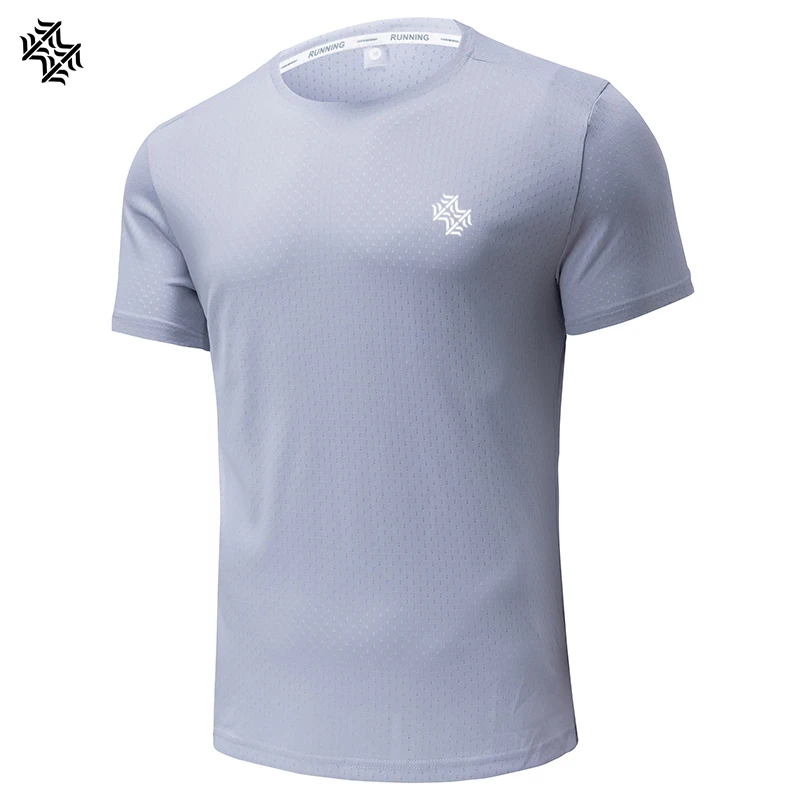 Summer Men's Breathable fitness Quick drying T-shirt Leisure Outdoor running short sleeve Gym Tops