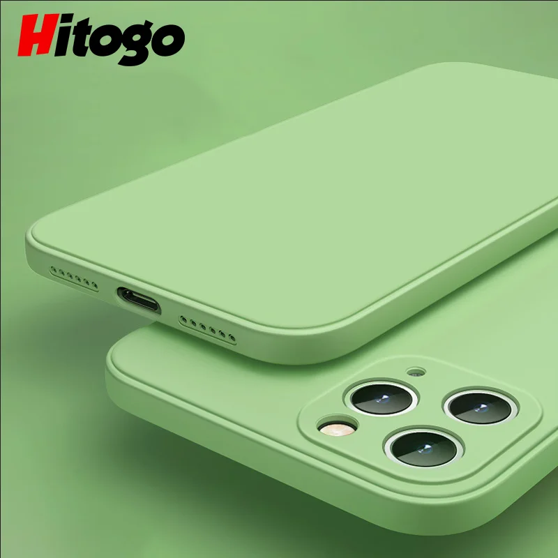 Case for iPhone 13 12 11 Pro Xs Max X XR 8 7 6 6S Plus Liquid Silicone Frosted Soft Back Cover for Apple Phone