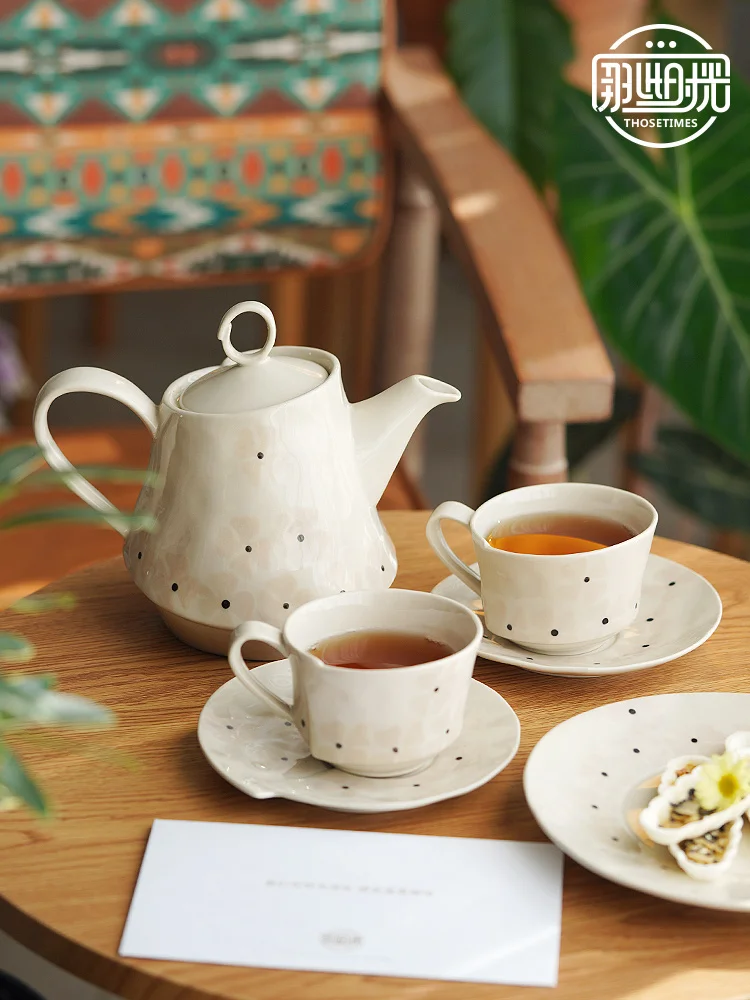 Vintage Blue and White Ceramic Coffee Pot Tea Cups and Saucer Sets Luxury  English Afternoon Tea