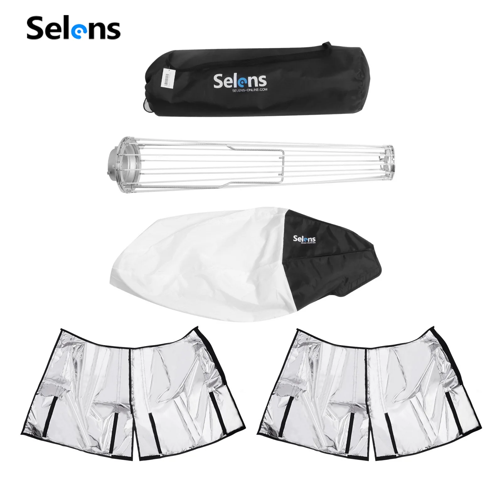 Selens 50/65/80cm 구형 소프트박스(쉐이딩 천 포함) 사진 스튜디오 플래시용 접이식 랜턴 볼 디퓨저