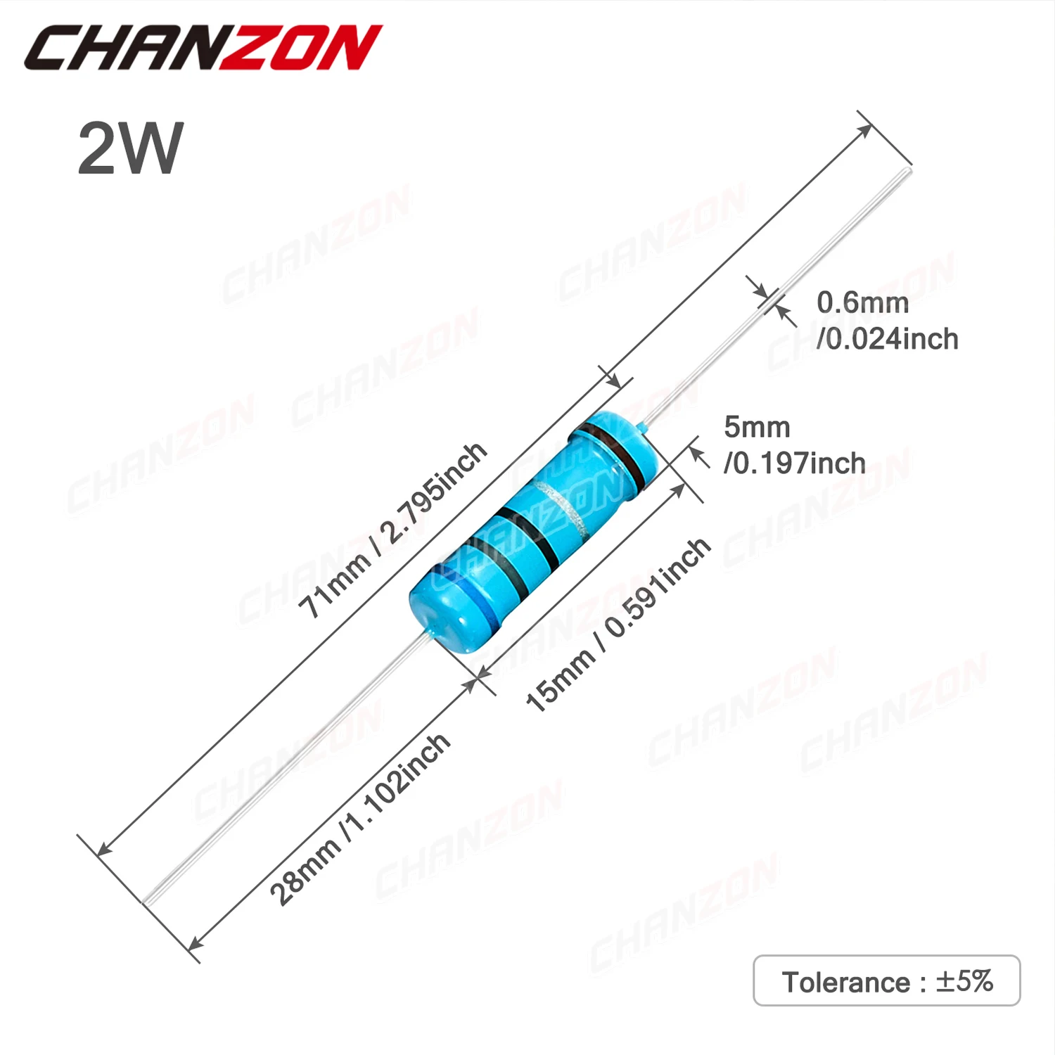 30Pcs 40 값 2W 1% 1ohm - 1M ohm 금속 필름 저항기 2Watt 2W 고정밀 MF 고정 1K 10K 100K 4R7 2K2 2.2K 4.7K 1Kohm